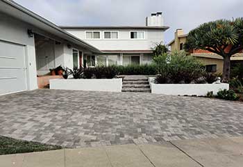 Paving Stone Driveway Next To Mid-City CA